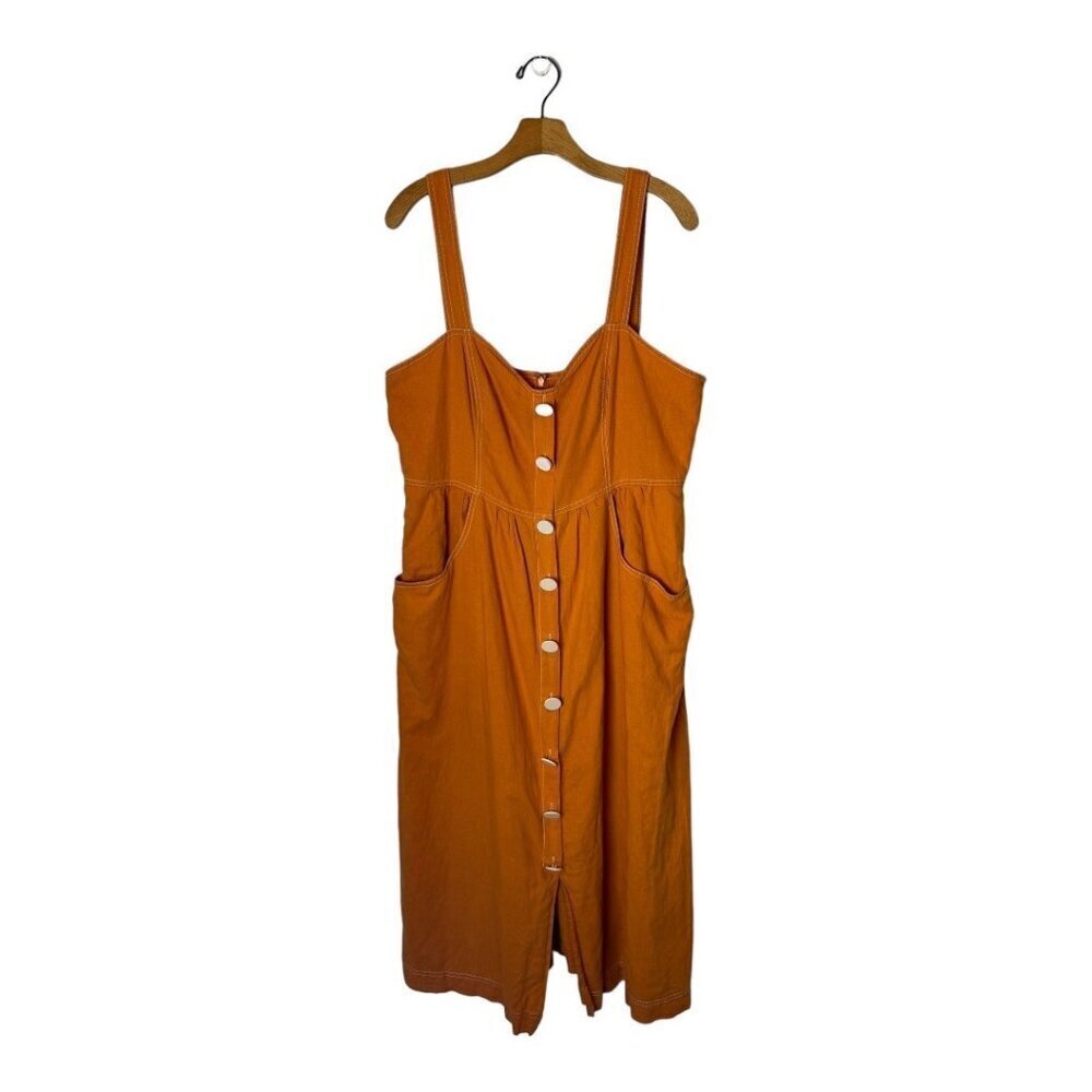 TALULAH Orange Midi Dress - Picture 2 of 14